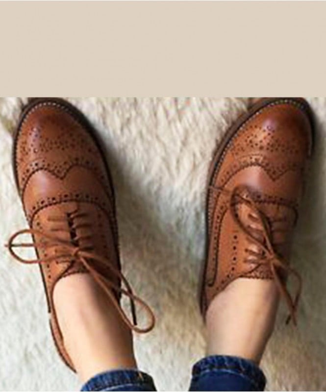 Retro Women Oxfords Brown Shoe