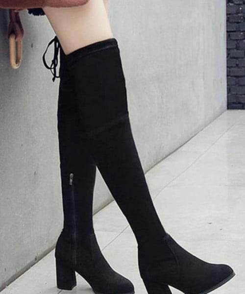 The blonde abroad knee high boots