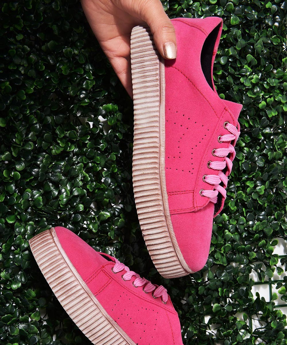 Platform Sneakers Pink Street Style Store