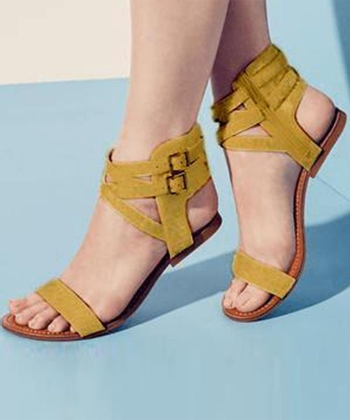 Street style discount store gold flats