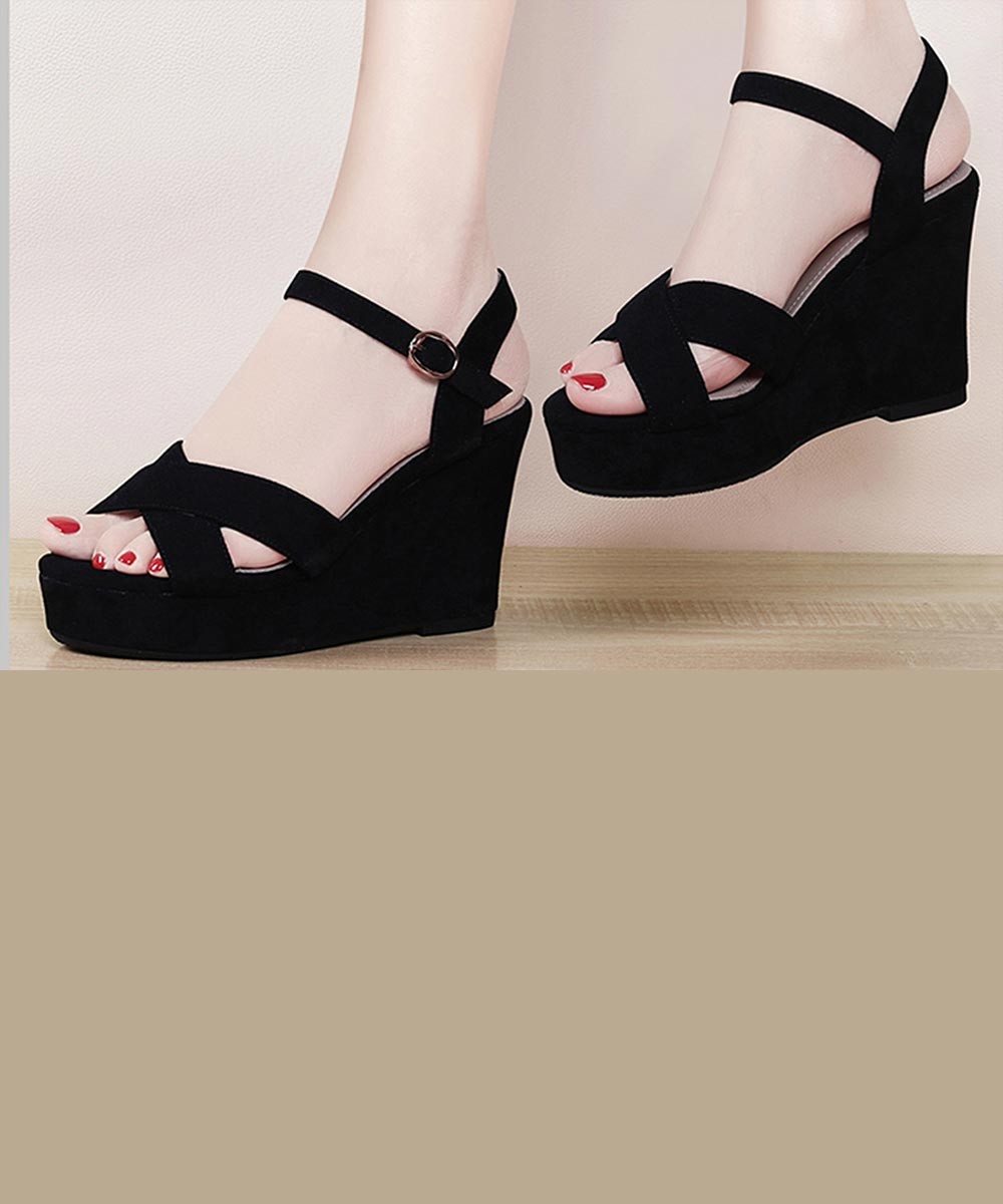 For you wedges Black - Street Style Store
