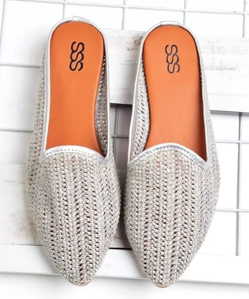 Sparkle on my feet mules White Flats