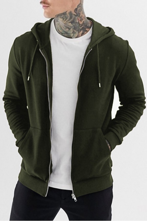 Zip up green hoodie
