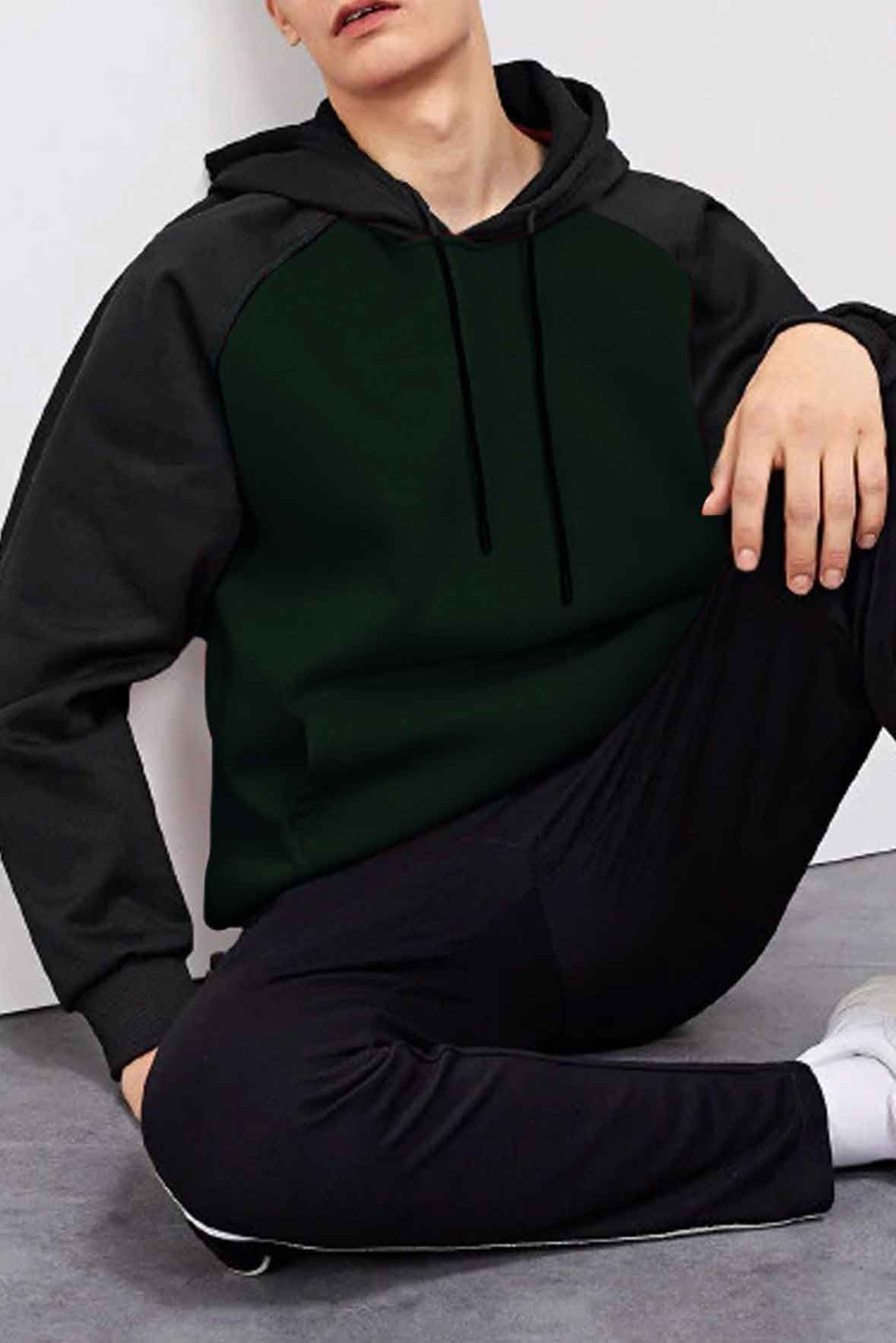 Green and black hoodie