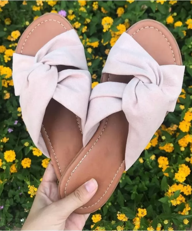A pretty bowknot flats Pink
