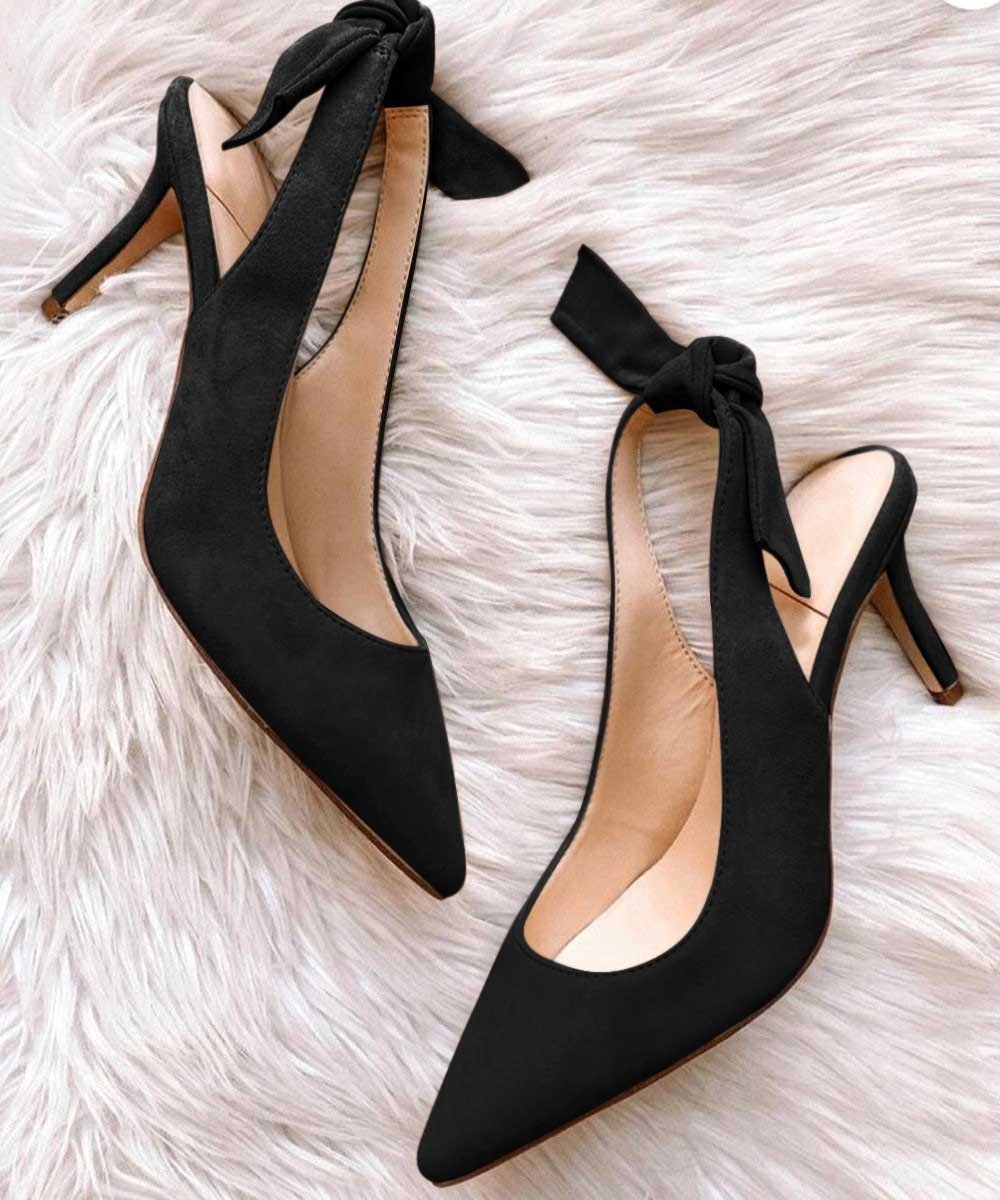 Cindrella bow heels Black
