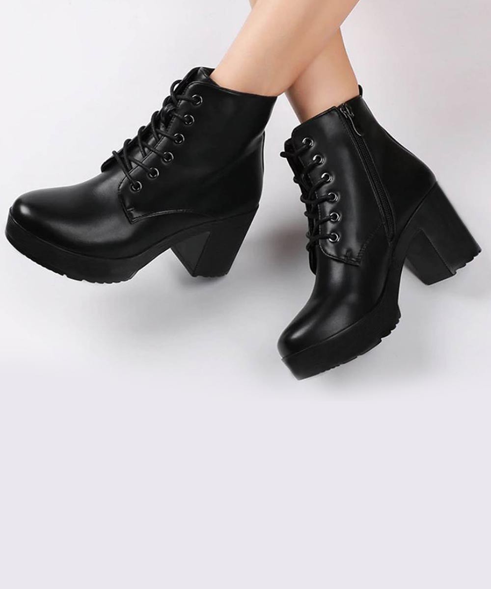 black platform boots