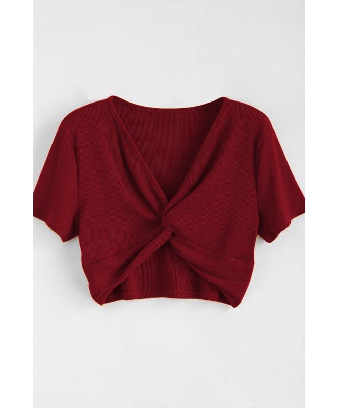 Classic knit-style top marsala