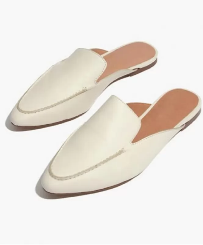 Crazy for you white mules  White Flats