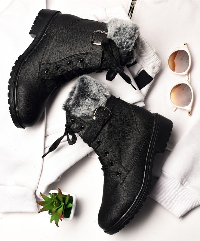 Ace the winter black boots