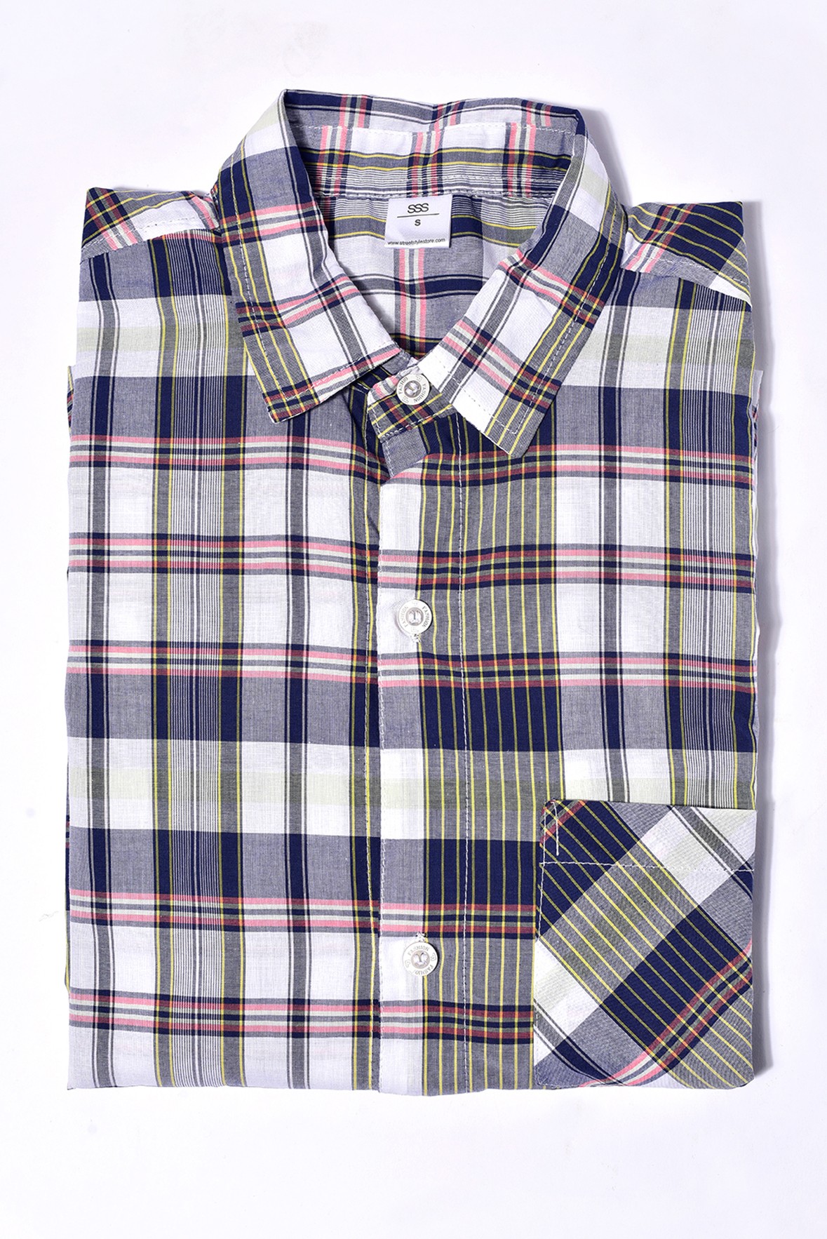 Men Blue Checked Casual Shirt - Street Style Store