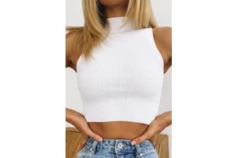 Mighty High Neck Top - White