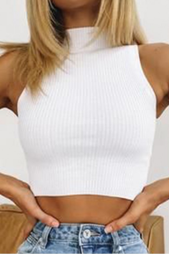 Mighty High Neck Top - White