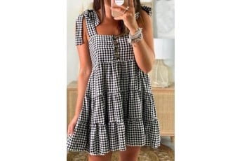 Cute check tier dress