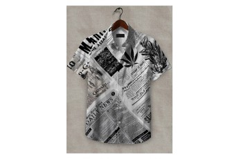 Newspaper Printed Men Shirt