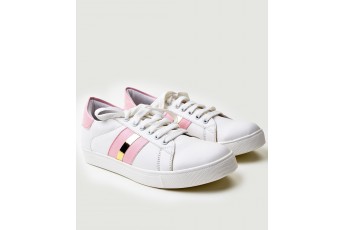 Pink blush white sneakers