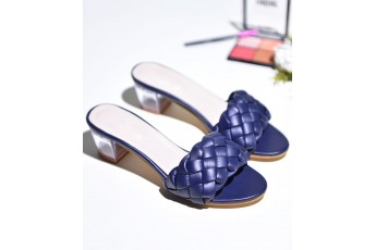 Braided strap transparent heels - Navy blue