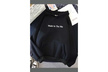 Black printed hoodie