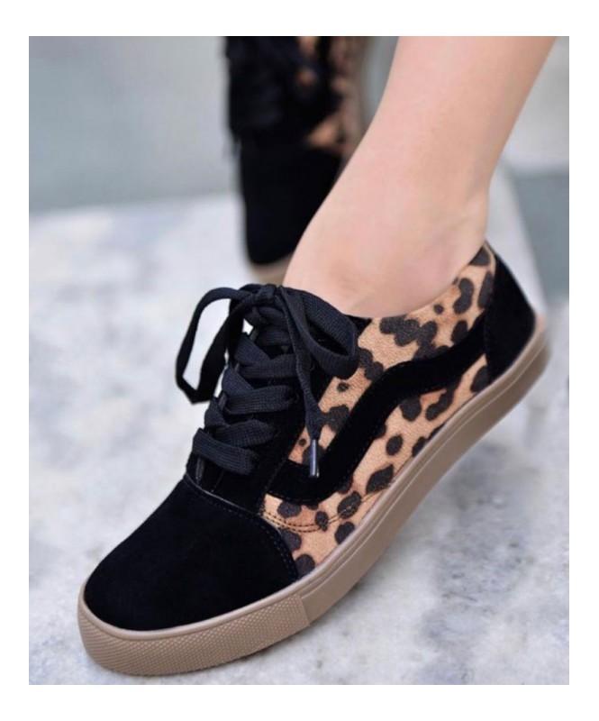 Good as you leopard print black sneakers