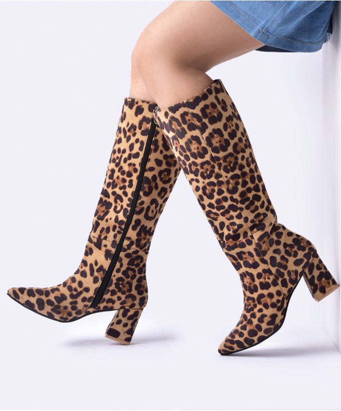 Leopard print high boot Street Style Store SSS