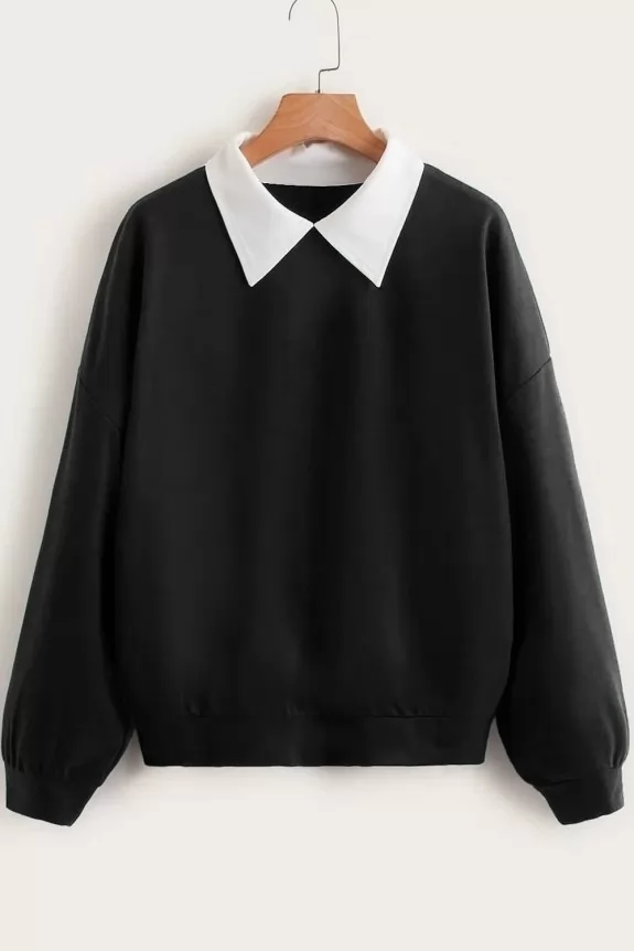 Winter fleece black sweatshirt