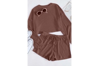 Cinnamon Drawstring shorts Two- Piece Outfit