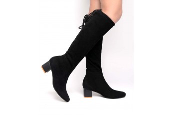 Winter long black boots