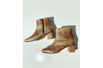 Dusty Golden Animal Print Ankle Boot