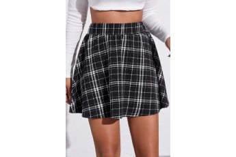 Black check cute skirt
