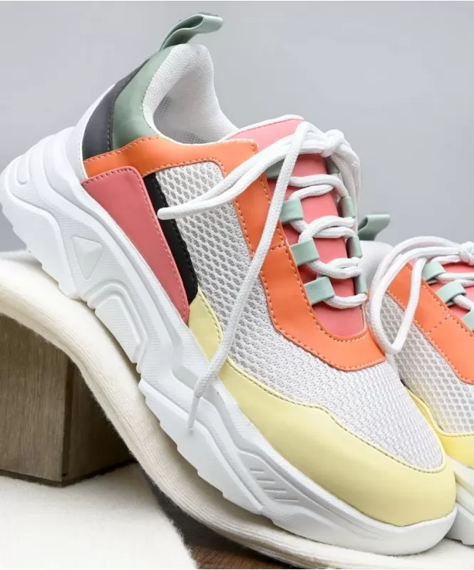 Multicolour block chunky sneaker