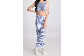 Blissful stripe set of two top and trouser