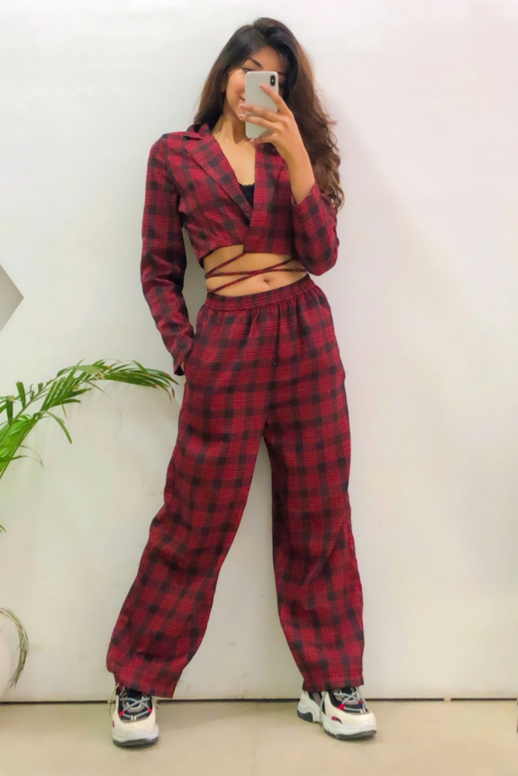 Set of 2: Trendy Check Co-ord Set