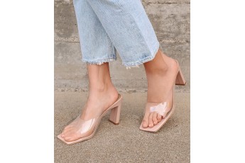 Basic transy beige heels