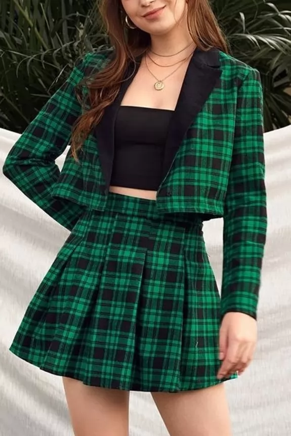 Check skirt shop and top