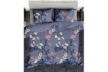 Lavender Floral Poly Cotton Bed Sheet with Pillow Case