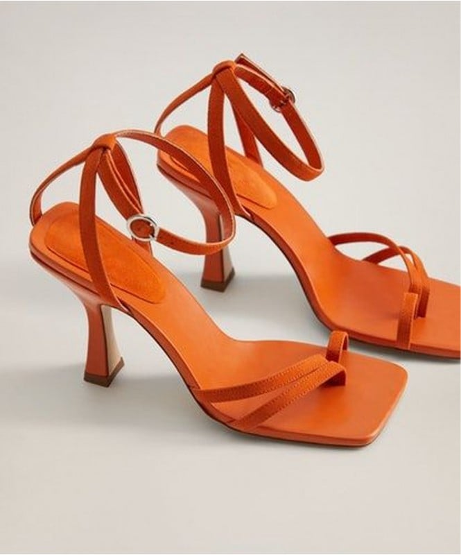 Chic orange strappy heels