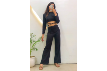Set of two - Bella Hadid Inspired Black Co-ord Set