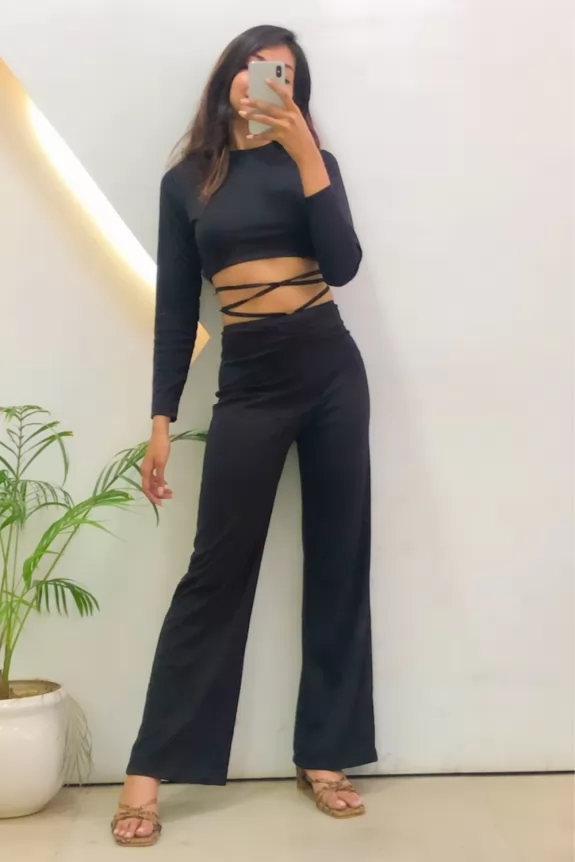 Set of two -  Bella Hadid Inspired Black Co-ord Set