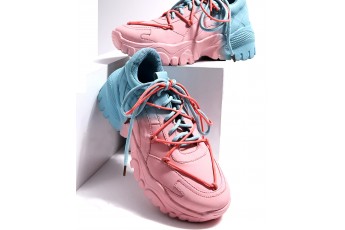 Pink blue gradient chunky sneakers