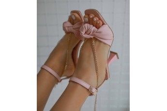 Pastel pink knot heels