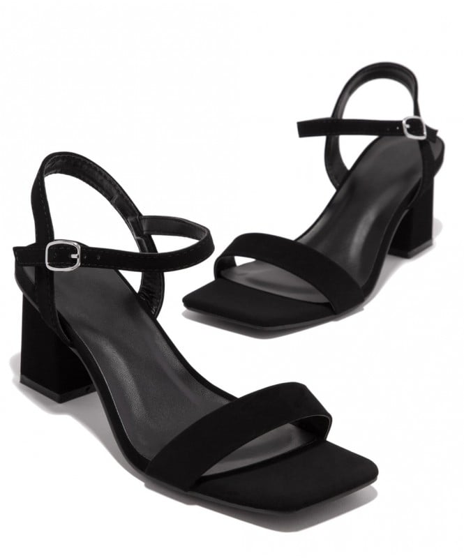 Black block heels 