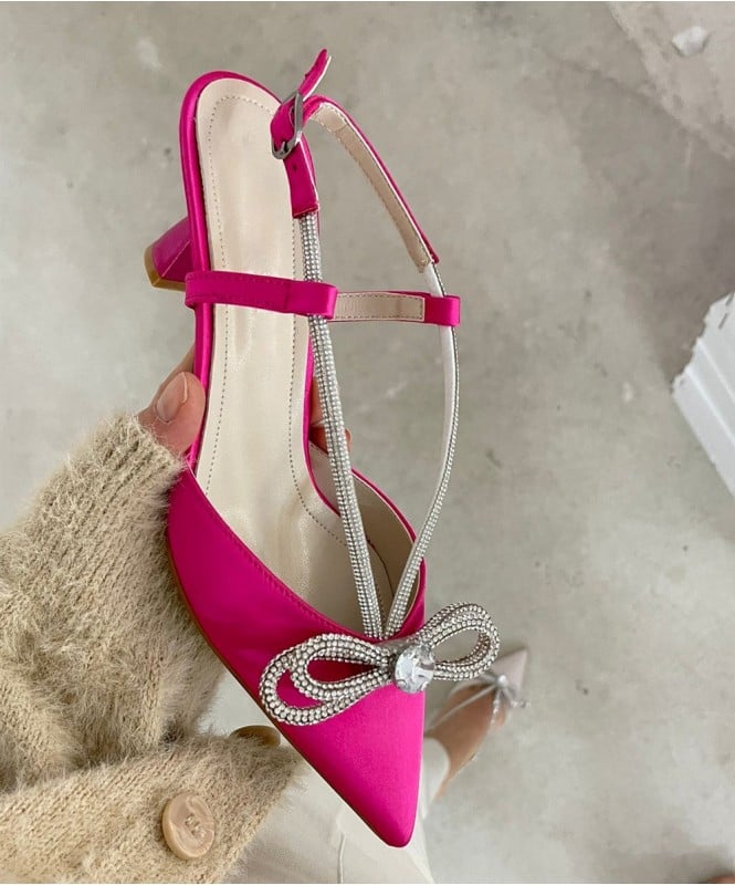 Hot pink bow heel