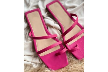Strappy pink flats