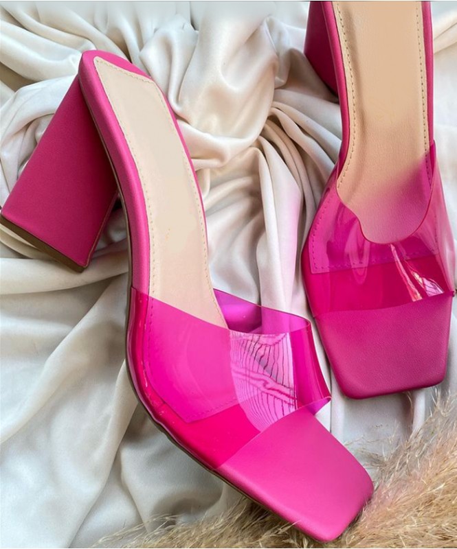 Transy pink chic heels
