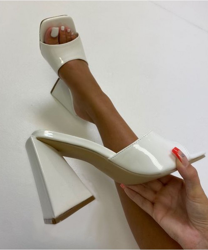 Patent white heel 