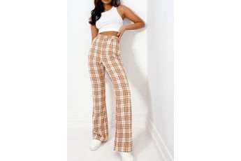 Set of 2-White Crop Top With High Waist Flared Pants