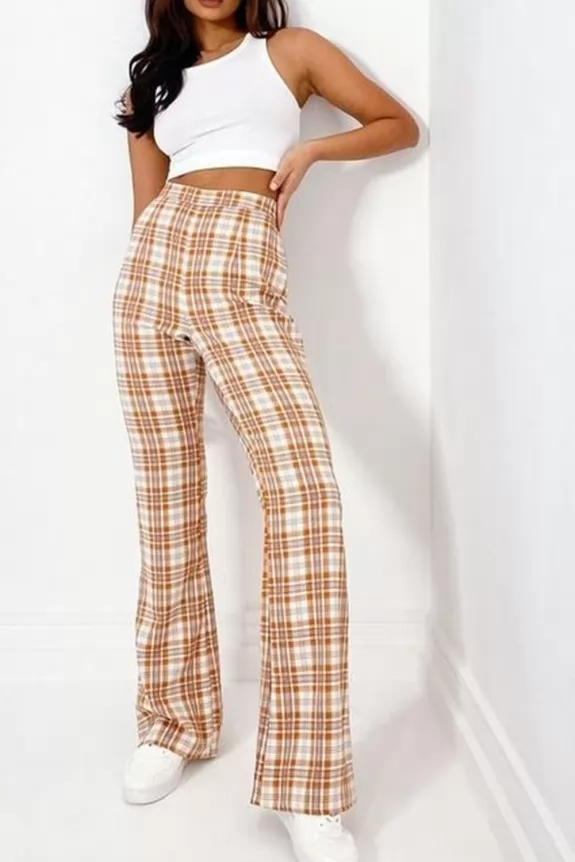Set of 2-White Crop Top With High Waist Flared Pants