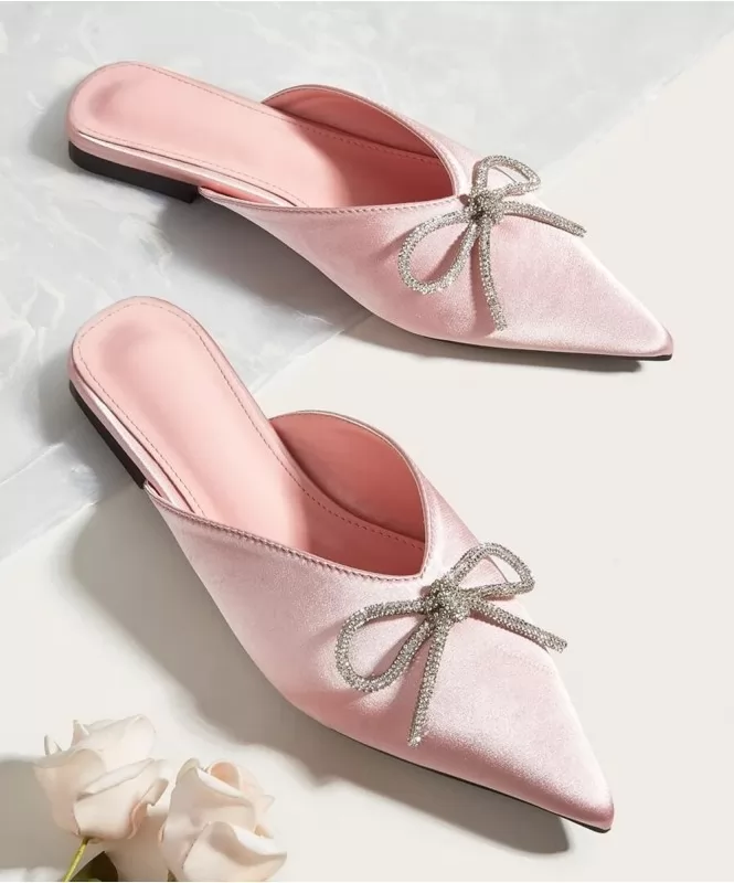 Pink satin bow sandal