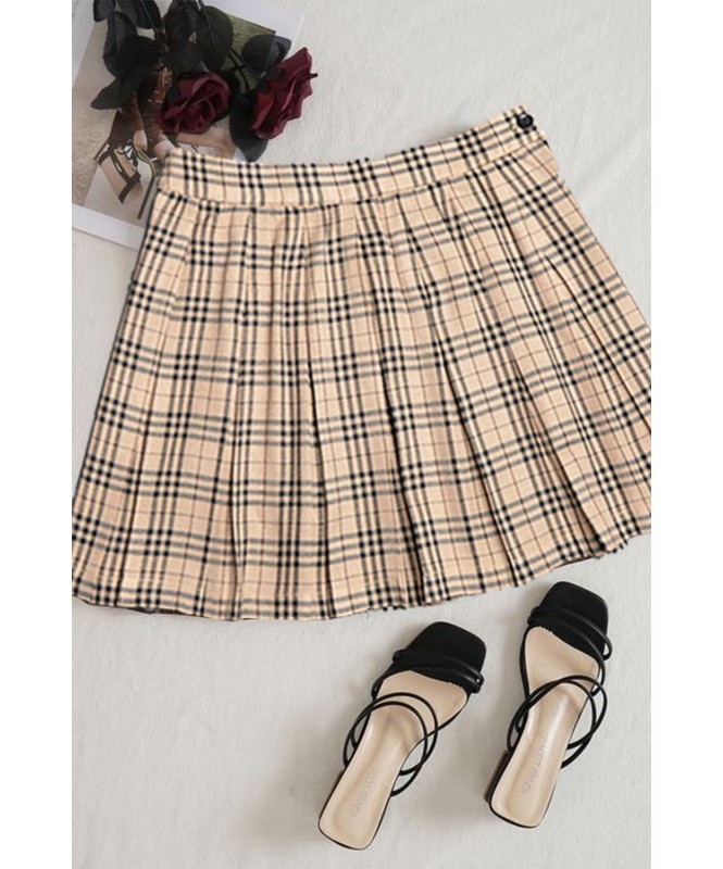 Checkered Pleated Skirt