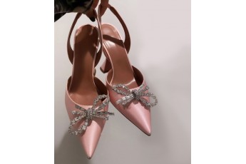 Pink rhinestone heel